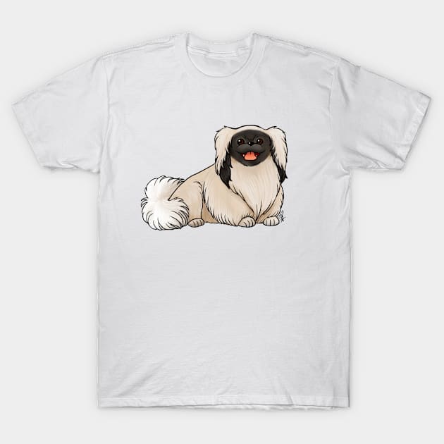 Dog - Pekingese - Black and White T-Shirt by Jen's Dogs Custom Gifts and Designs